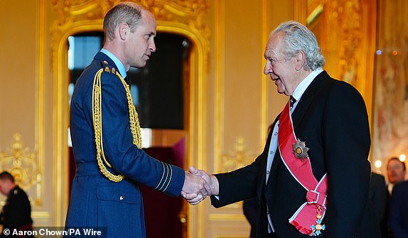 Sir Bill Beaumont, from Lytham, Chair, World Rugby, is made a Knight Grand Cross of the Order of the British Empire by the Prince of Wales at Windsor Castle. The honour recognises services to rugby union football and to charity. Picture date: Wednesday May 8, 2024. PA Photo. See PA story ROYAL Investiture. Photo credit should read: Aaron Chown/PA Wire