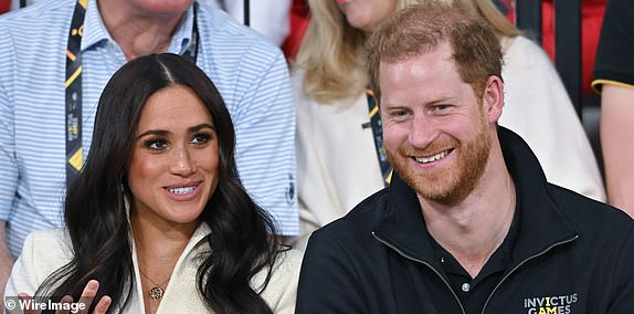 THE HAGUE, NETHERLANDS - APRIL 17: Prince Harry, Duke of Sussex and Meghan, Duchess of Sussex attend the sitting volleyball event during the Invictus Games at Zuiderpark on April 17, 2022 in The Hague, Netherlands. (Photo by Karwai Tang/WireImage)