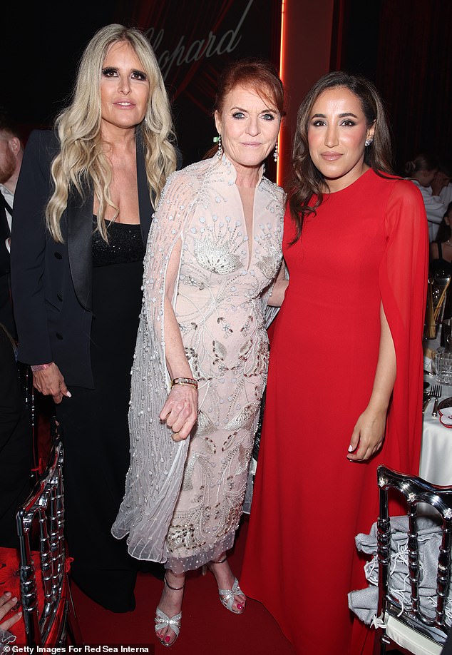 Elsewhere at the event, the Duchess of York met with Tiziana Rocca (left) and Jumana Al-Rashed (right)