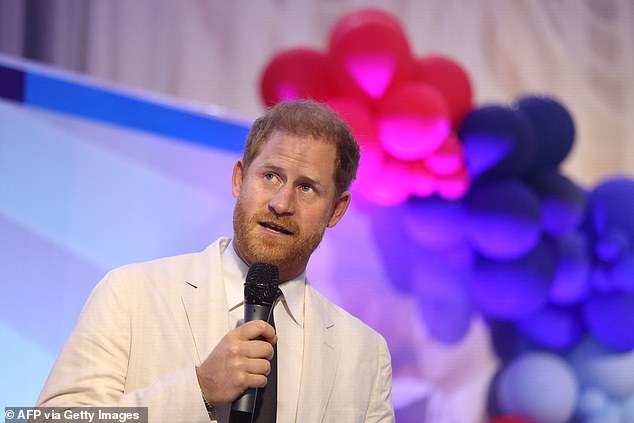 The presentation was one of several meetings Charles had on the day Harry landed in London