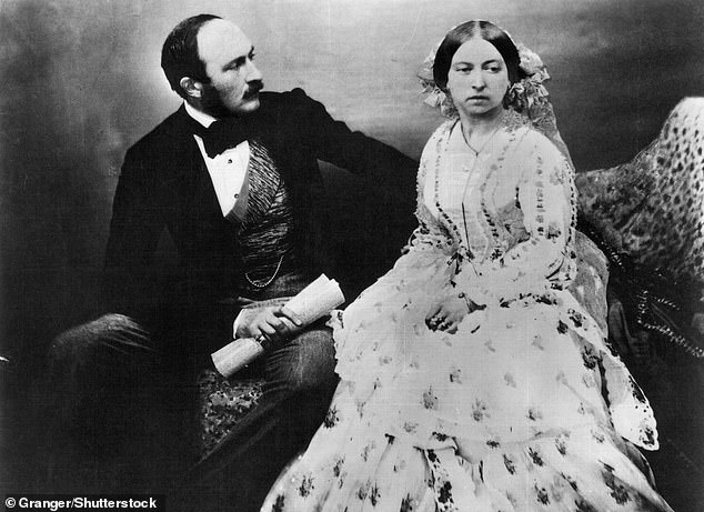 Queen Victoria photographed with Prince Albert in 1854. The couple were deeply in love and had nine children together