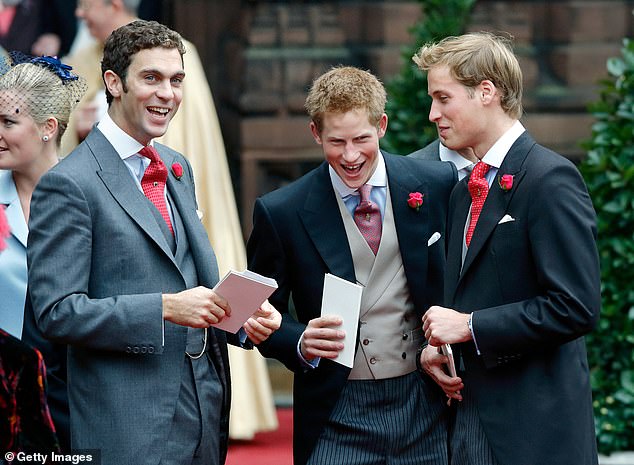 PIctured: Prince Harry and Prince William at the wedding of Edward van Cutsem and their friend's sister Lady Tamara Grosvenor at Chester Cathedral in 2004