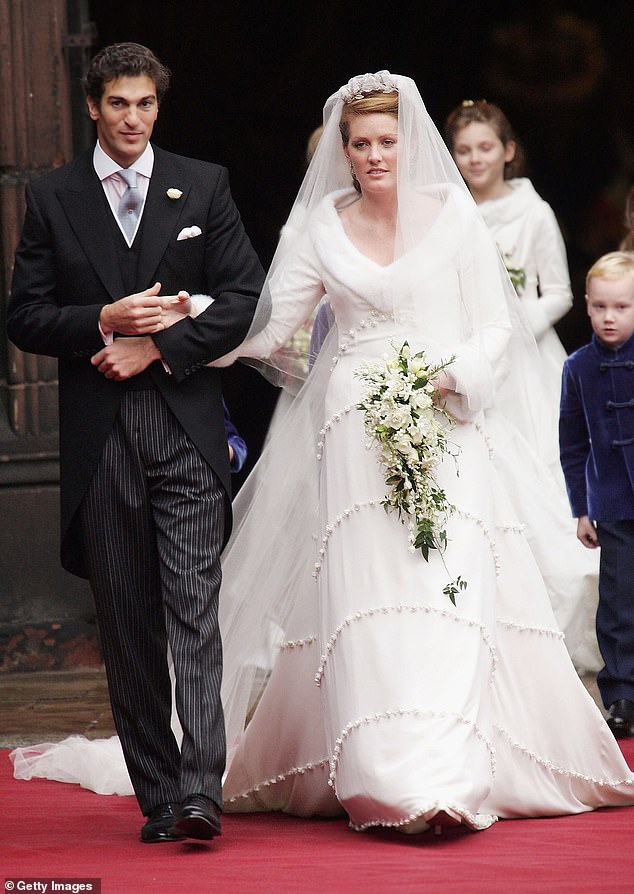 Lady Tamara Grosvenor, and Edward van Cutsem were betrothed to each other in the same venue that Hugh is getting married in this week. Pictured: Lady Tamara and Edward van Cutsem leave Chester Cathedral after their wedding in November 2004