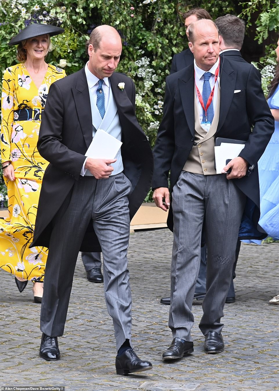 Prince William after leaving the wedding of Olivia and his old friend Hugh