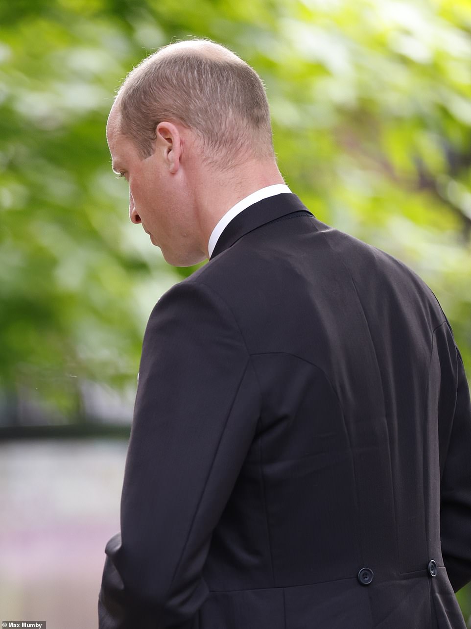 Prince William arriving at the Duke of Westminster's society wedding to Olivia