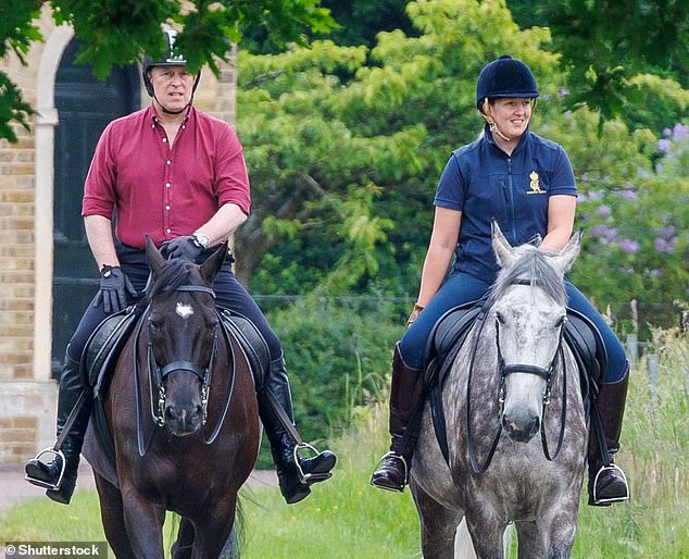 Prince Andrew was seen riding this week with a groom in the grounds of Windsor Castle. He is thought to be resisting attempts to evict him from the Royal Lodge