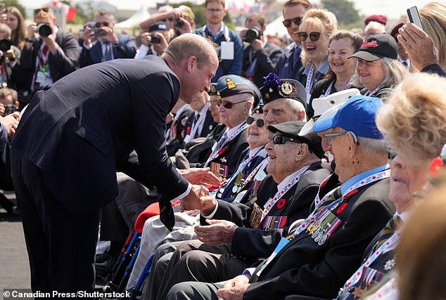 William was in his element deputising for his father, speaking to veterans in northern France after Charles went home