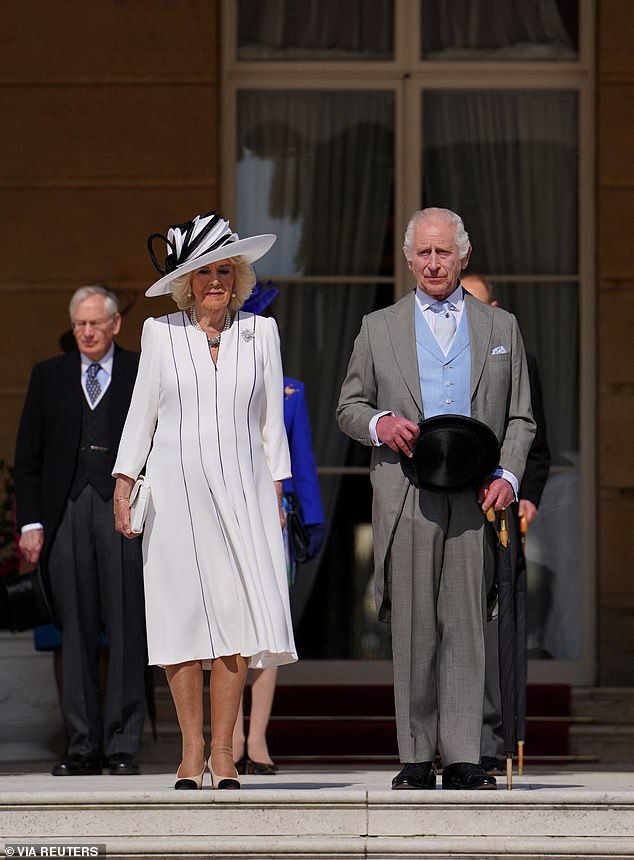 Meanwhile King Charles, who was invited to attend the service in central London, held the first garden party of the season at Buckingham Palace