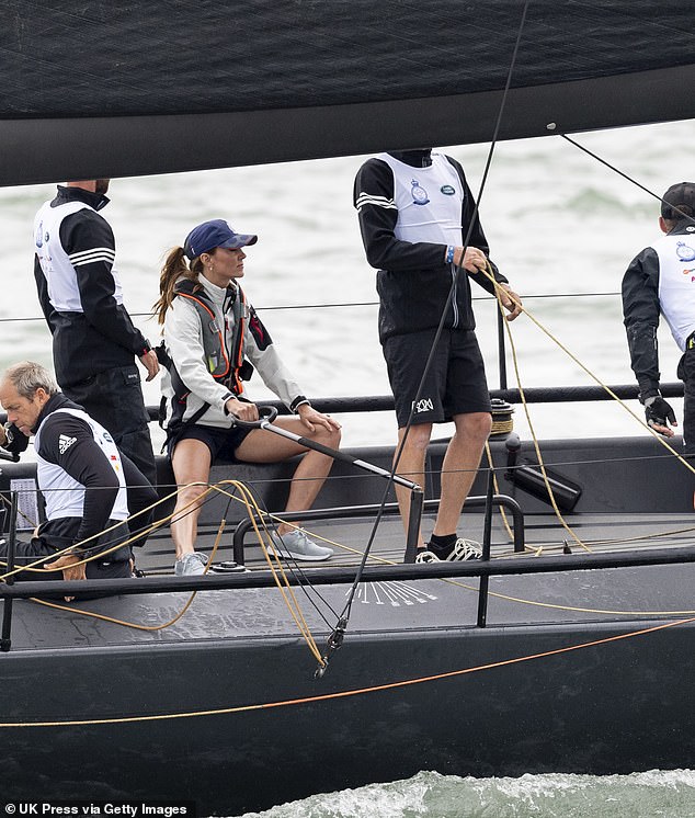 Keen to get stuck in on both land and at sea, Kate went head to head with William at a charity sailing regatta off the Isle of Wight in 2019