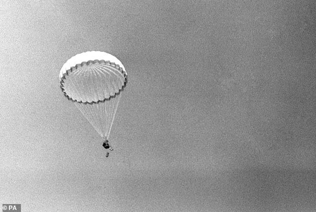 Charles joined the Royal Air Force in March 1971 and gained his wings after a training period which saw him complete a parachute jump (above)