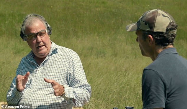 Jeremy Clarkson speaks to British Deer Society chairman Hugh van Cutsem in Clarkson's Farm