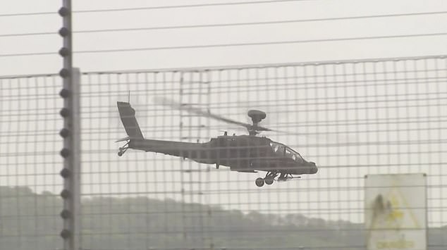 But the military veteran added there was a big difference between simply getting the state-of-the-art gunship off the ground and then flying it into combat like Prince Harry did during his time in Afghanistan (pictured is Harry flying a combat mission in Afghanistan)