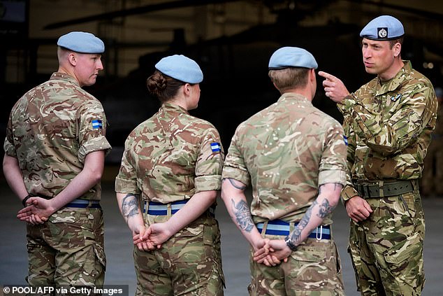 Prince William at the Army Aviation Centre in Middle Wallop today