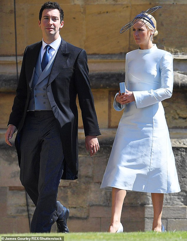 Another celebrity friend who may have received the exclusive raspberry jam drop is Misha Nonoo (pictured at Meghan and Harry's wedding with Michael Hess)