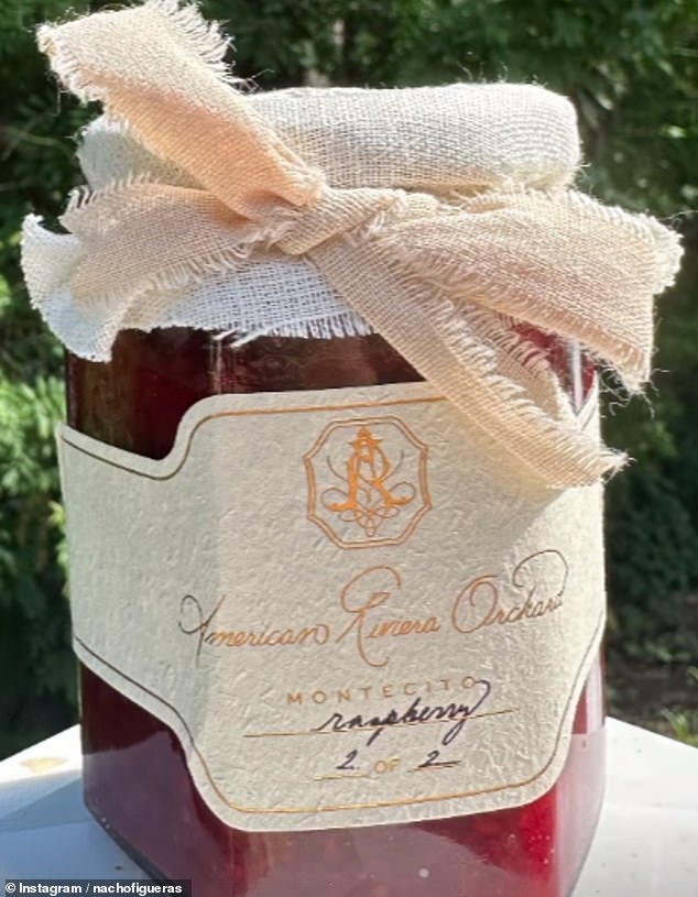 Pictured: Nacho Figueras posted this photo of his raspberry jam, which was '2 of 2' jars made by the brand