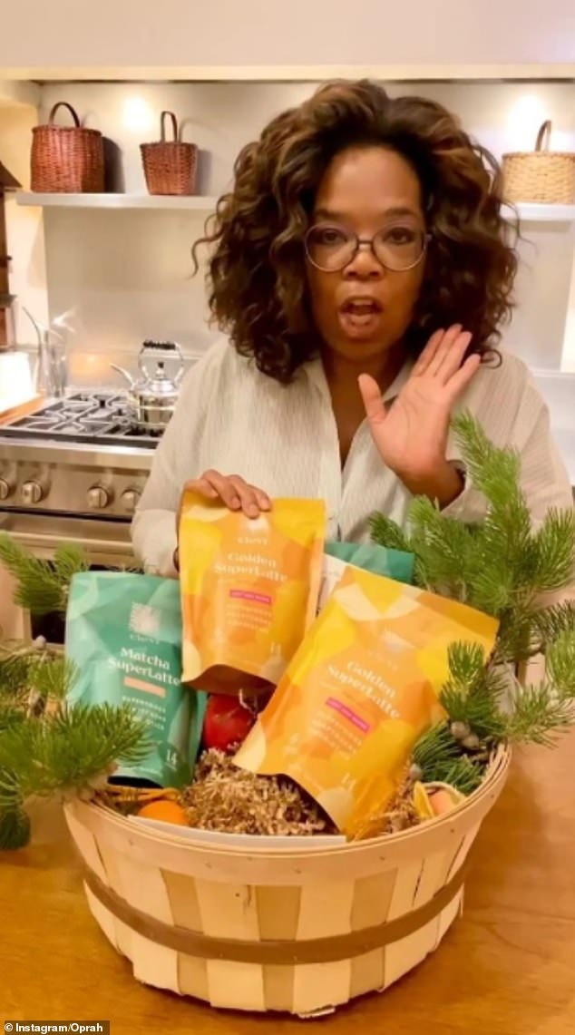 Meghan Markle gifted close friend Oprah Winfrey an enormous hamper of coffee from a 'woman-led, mission driven wellness company' to mark the first day of Christmas in 2020