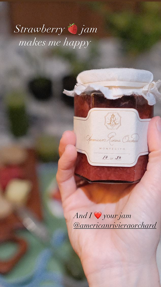 Earlier this year, Delfina Balquier also posted a photo on Instagram and said: 'Strawberry jam makes me happy'