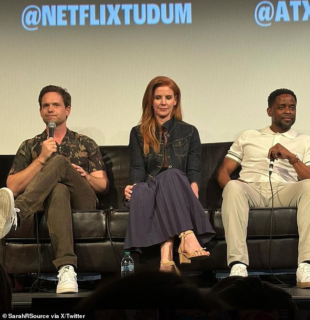 Tudum.com announced that season nine will be released on the streaming platform from July 1 during a panel at ATX with the Suits cast. Seen: Patrick J. Adams, Sarah Rafferty and Dulé Hill