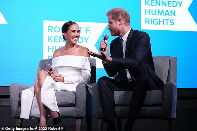 Harry and Meghan's biographer Tom Bower has said the vitriol over handing the exiled British royal the gong shows there is increasing 'antagonism' towards the Duke of Sussex and his wife Meghan across the Atlantic