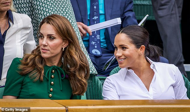 We've not seen Meghan in the Royal Box since 2019 when, sitting alongside Kate, the Duchess of Sussex wore her beautiful diamond engagement ring and a pair of gold bar studs with turquoise inlays from LA jeweller Jennifer Meyer