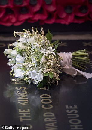 The Duchess of Sussex's wedding bouquet laid on the grave of the Unknown Warrior in the west nave of Westminster Abbey