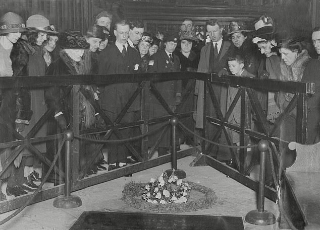 The tradition was established by her mother, Queen Elizabeth, formerly Elizabeth Bowes-Lyon. Above: Visitors examine Elizabeth's bouquet, 1923. She was then the Duchess of York