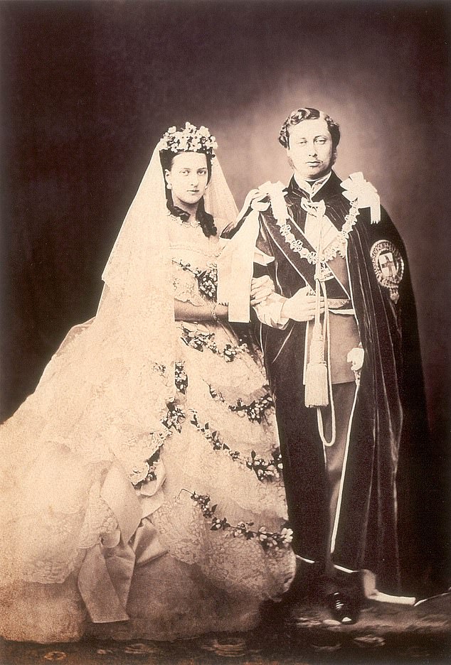 King Edward VII and Queen Alexandra's wedding marked the first use of photography as a reliable medium for recording such occasions. Above: The future King and Queen on their wedding day in 1863