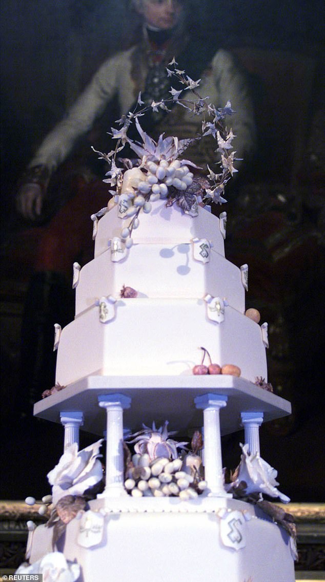 The wedding cake made by Linda Fripp for the marriage at Windsor Castle June 19, of Prince Edward and Sophie Rhys-Jones, 1999