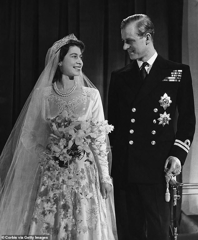 Prince Philip wore his naval uniform when he married Princess Elizabeth in 1947. He served during the Second World War, with his active naval career ending in 1951