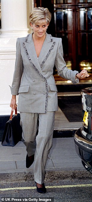 Diana, Princess of Wales, leaves The Connaught Hotel in Mayfair following lunch with her stepmother in March 1997