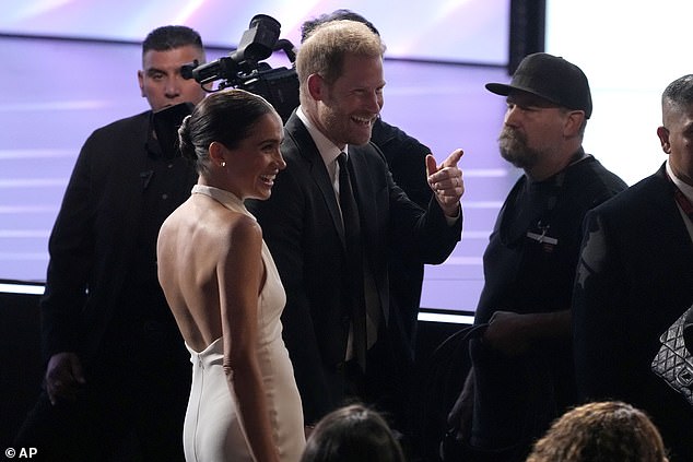 Harry and Meghan were seen in good spirits as they turned up at Los Angeles' Dolby Theatre