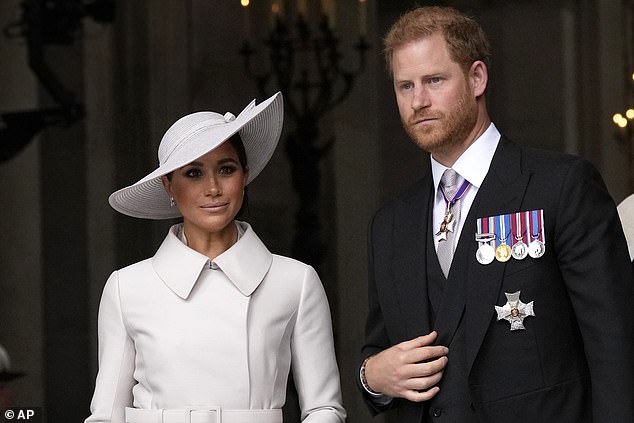 Thomas Markle has never met his son-in-law. Pictured: Meghan and Harry following a service of thanksgiving for the reign of Queen Elizabeth II at St Paul's Cathedral in 2022