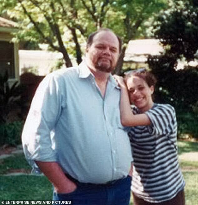 Thomas is pictured with the American actress when she was a young girl