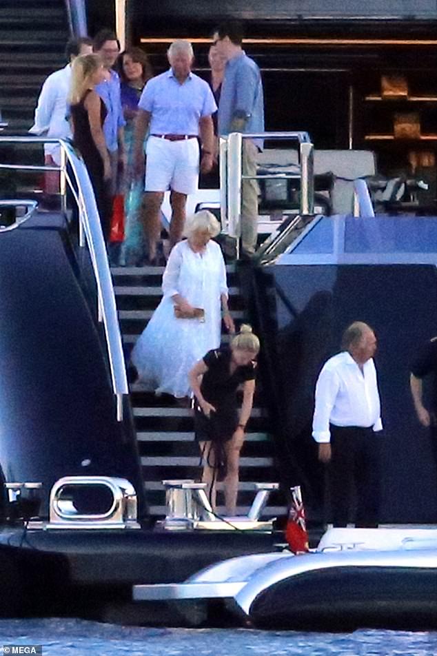 Charles and Camilla pictured with Greek tycoon Theodore Angelopoulos and his wife Gianna Angelopoulos-Daskalaki in Corfu in 2017