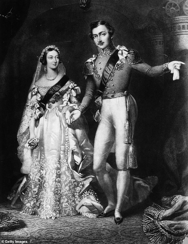 Queen Victoria and Prince Albert pictured after their wedding ceremony at St James's Palace in 1840