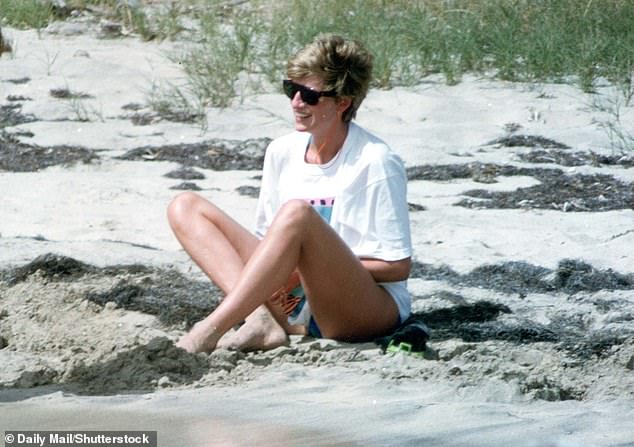 The late Princess of Wales pictured at St Kitts Banana Bay, Nevis in 1993