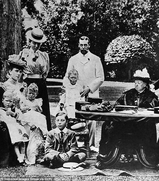 Queen Victoria pictured with her family at Osborne House on the Isle of Wight