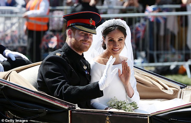 Harry and Megan on their wedding day