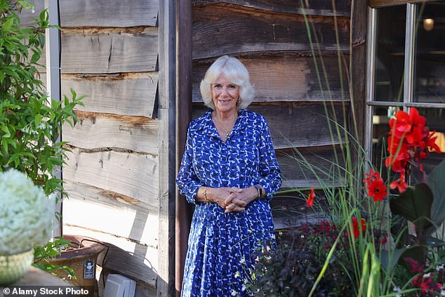 Camilla wearing the fitness watch at an event at the Duchy of Cornwall Nursery in Lostwithiel, Cornwall in 2021