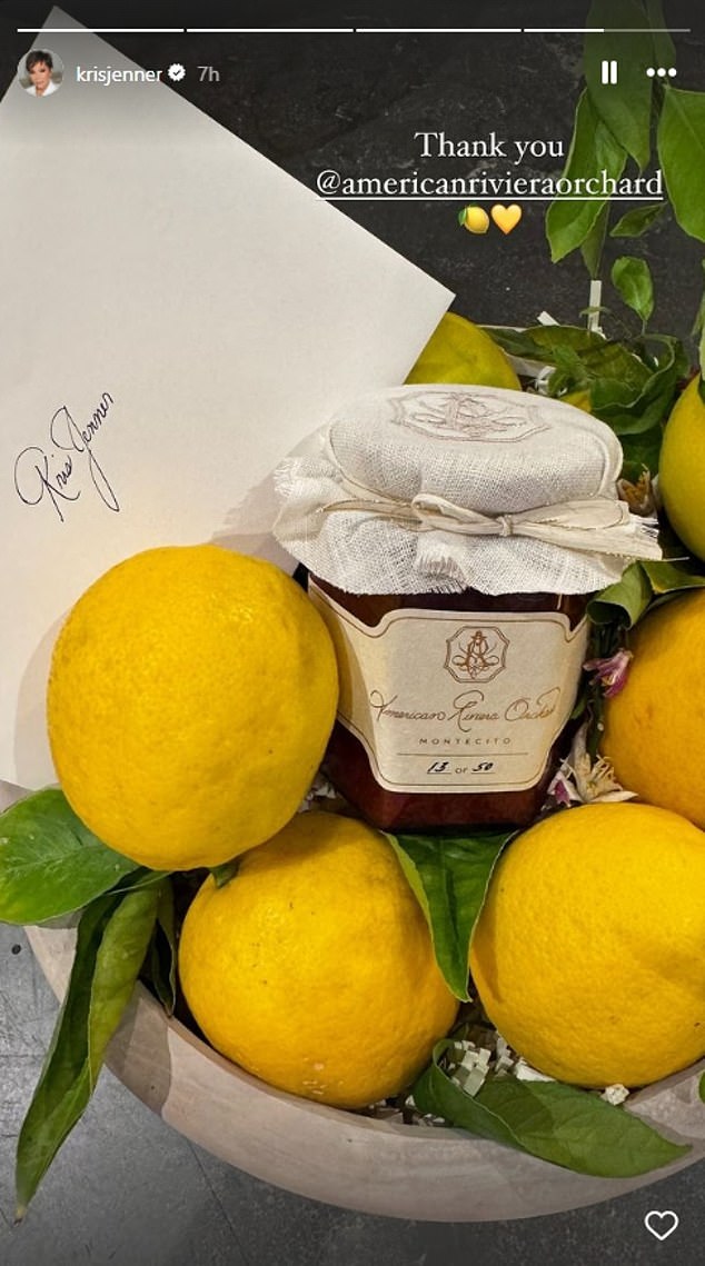 Kris Jenner was one of Meghan's celebrity friends to be gifted with a jam jar from her American Riviera  Orchard