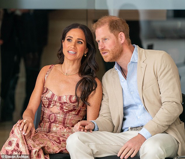 Meghan wore a colourful maxi dress by Johanna Ortiz made in Colombia in a sweet nod to the hosting country