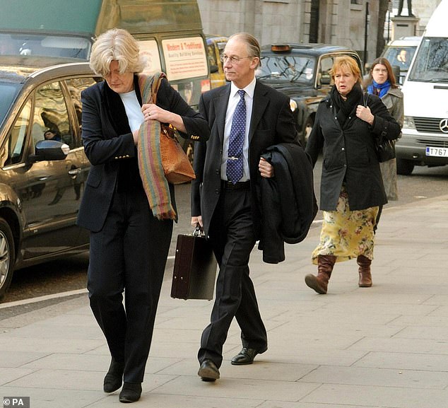 Lord Fellowes and Lady Jane Fellowes arrive at the High Court for Diana's inquest in 2008