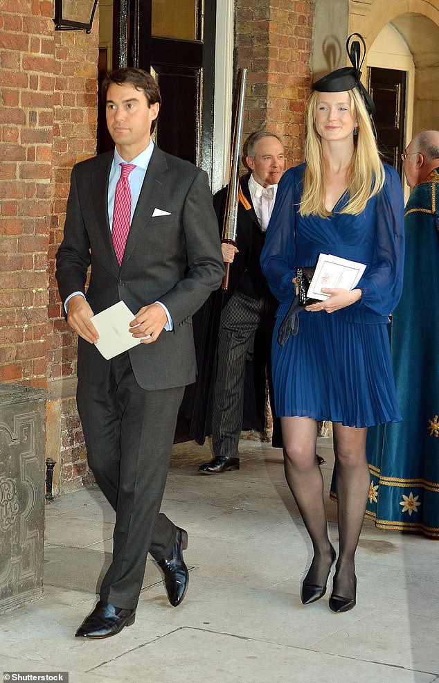 William van Cutsem and his wife Rosie Ruck Keene are pictured at the christening of Prince George in 2013