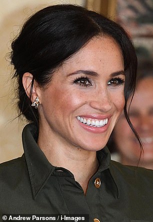 Meghan showcased the earrings during a visit to Australia in 2018