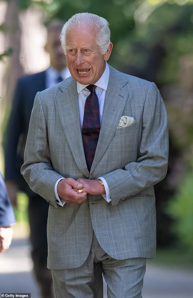 King Charles attends Sunday Church service at Sandringham Church on July 28