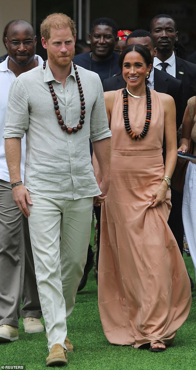 Prince Harry and Meghan meeting students in Abuja, Nigeria in May this year