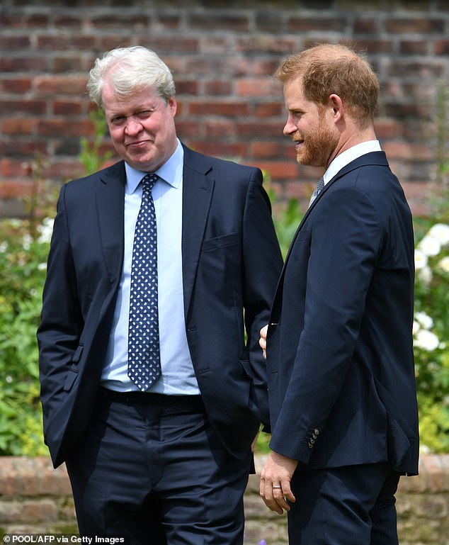 Charles Spencer with Prince Harry in 2021