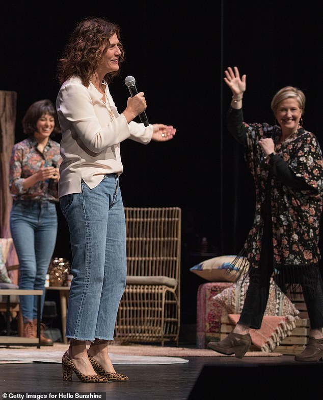 And the links between Meghan and the popular author (pictured right) don't end there; the Duchess on Saturday spoke at a bookstore co-owned by literary agent Jennifer Rudolph Walsh (pictured centre), who's worked alongside Brené