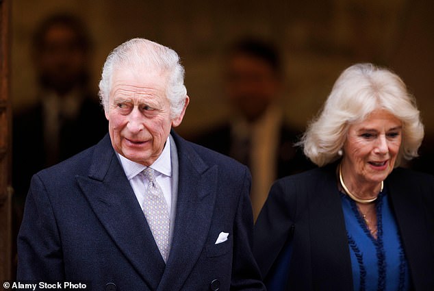 The actor said Charles (with wife Queen Camilla) is 'clearly damaged' by life in the institution