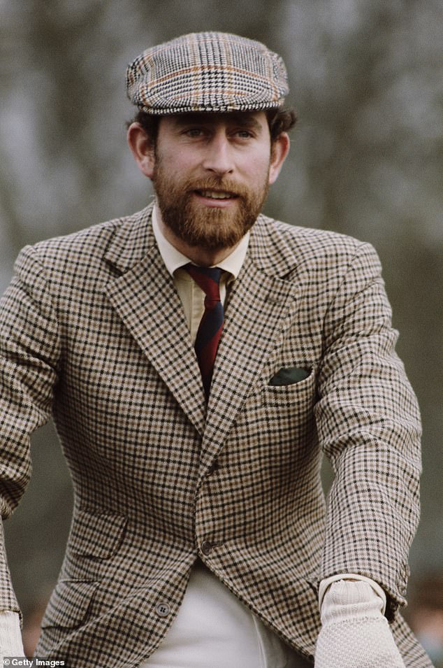 Prince Charles sporting a beard at the Badminton Horse Trials in 1976